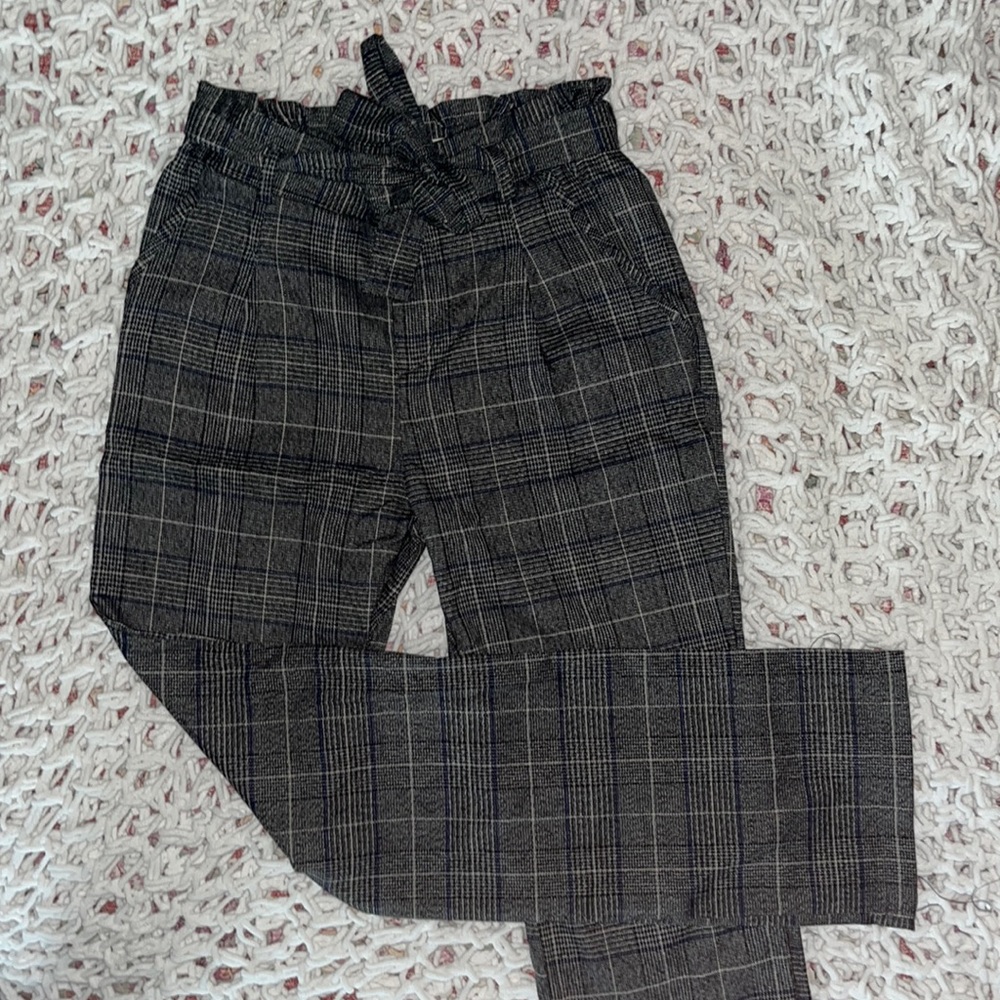 Harmony & Havoc size 3 gray plaid straight leg dress pants